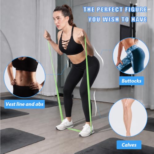 Resistance Bands Set for Physical Therapy, Rehab, Yoga and Pilates - color: Five Colors 5-80 lbs