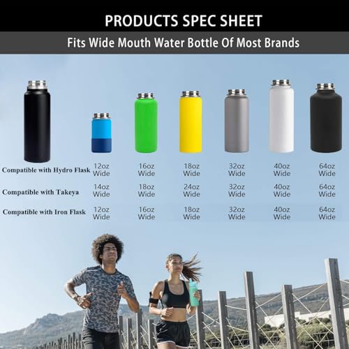 Straw Lid Sport Water Bottle Wide Mouth, Flex Straw Lid Compatible with Hydroflask 12 16 18 20 32 40 64 oz, Replacement Lids and Water Bottle Lid Accessories (White) - color: White