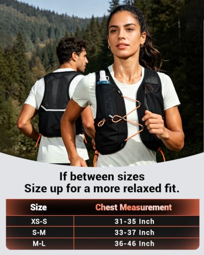 Running Vest for Women Men Hydration Vest with 500ml Flask - size: S-M (33-37 in)