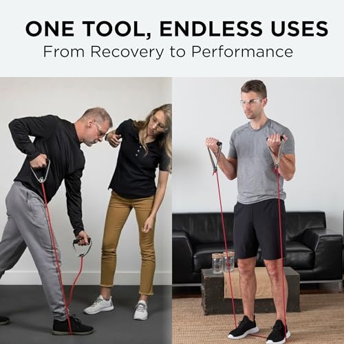 THERABAND Resistance Tubing, Physical Exercise Band, Workout, 100', M, Red - color: Level 2 / Medium - Red, size: 100 Foot