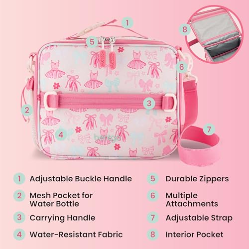 Bentgo Kids Prints Double-Insulated Reusable Lunch Bag - color: Ballet & Bows