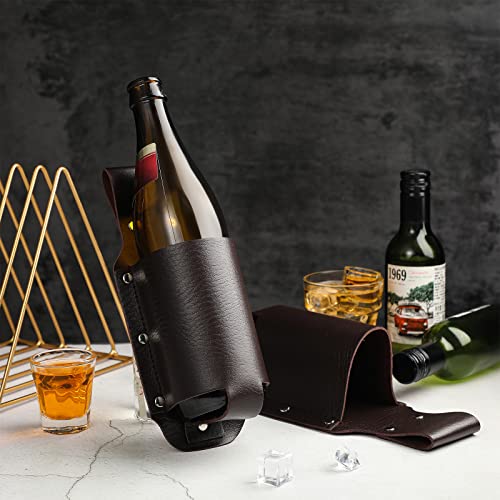 3 Pcs Beer Holster Classic PU Leather Beer Holster Bottle Holders