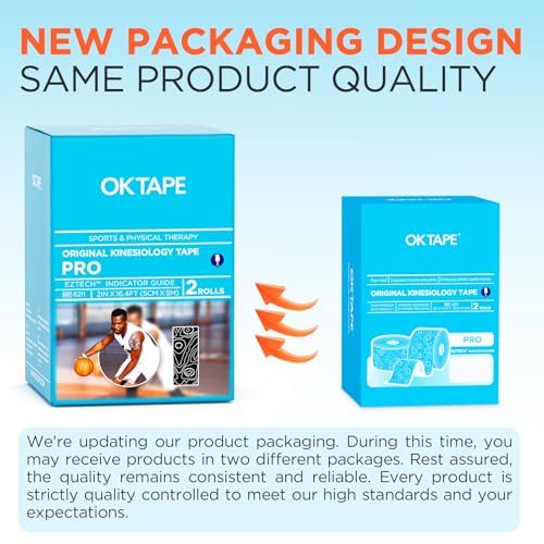 OK TAPE Kinesiology Tape PRO Uncut Latex Free Tape 2in x 16.4ft 2Rolls - color: Beige+beige, size: 2 Rolls