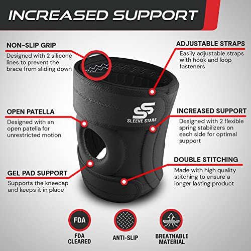 Sleeve Stars Knee Brace & Knee Support for Men & Women, Knee Braces for Knee Pain, Knee Protection Wrap for Working Out - size: S/M/L: 12"-21"