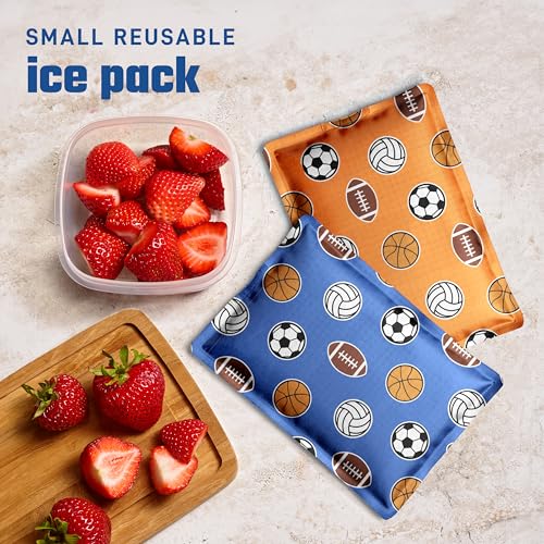 Fit & Fresh Cool Coolers Soft Ice Packs for Lunch Bags & Coolers, 2pk - color: Sports Balls (2 Pack)