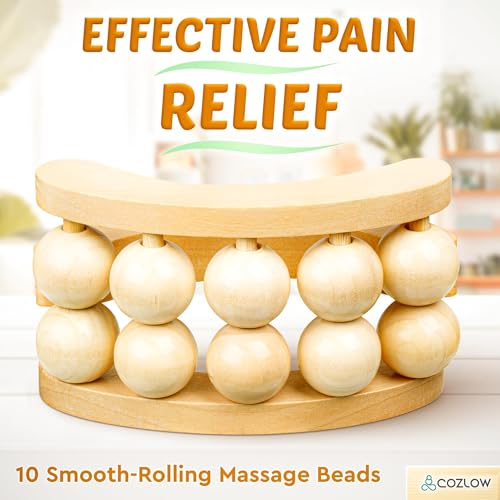 Wooden Massage Ball Roller - Supports Lymphatic Drainage and Pain Relief - color: Wood