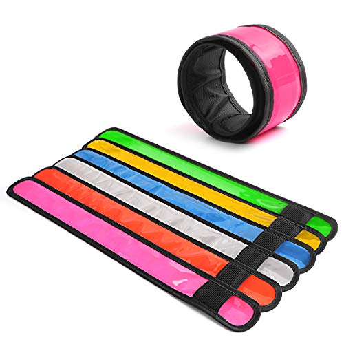 LOBKIN Safety Bracelets, LED Slap Armband Kids Walking at Night Safe LED Wrist Light Reflective Belt, Magic Band Running Lights - color: Red Yellow Green
