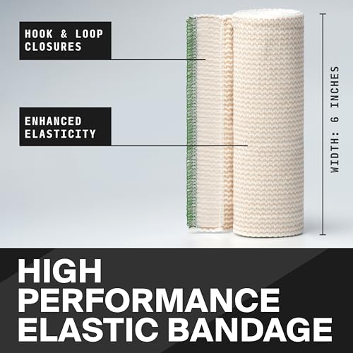 SurviveX High-Performance Elastic Bandage Wrap - Reusable Compression Bandage Wrap for Leg, Ankle, Wrist, Knee - Self Closing Design - 6 Inch (6 Pack) - size: 6 Pack, style: Elastic 6in