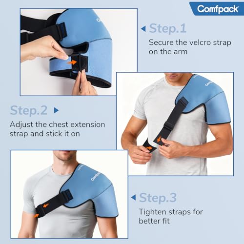 Comfpack Large Shoulder Ice Pack Wrap&Brace for Rotator Cuff Cold Therapy