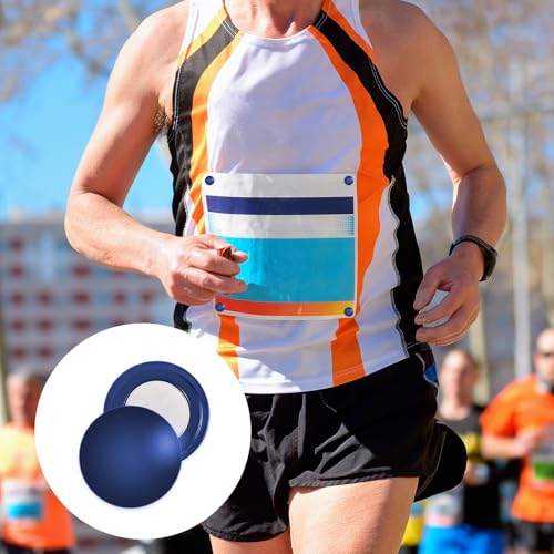 BOXOB 10 Pairs Magnetic Race Bib Clips (Navy Blue & Lake Blue) - color: Navy blue+lake blue