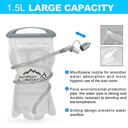 INOXTO Running Hydration Vest Backpack,Lightweight Insulated Pack with 1.5L Water Bladder Bag Daypack for Hiking Trail Running Cycling Race Marathon for Women Men - color: Black