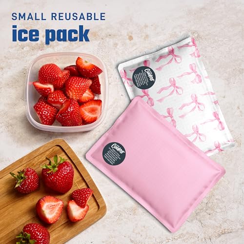 Fit & Fresh Cool Coolers Soft Ice Packs for Lunch Bags & Coolers, 2pk - color: Pink Bows (2 Pack)