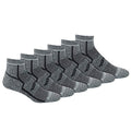 Saucony Men's RunDry Bolt Performance Quarter Socks, Available in L-XL (6, 12 Pairs) - color: Black White Marl (6 Pairs), size: Large