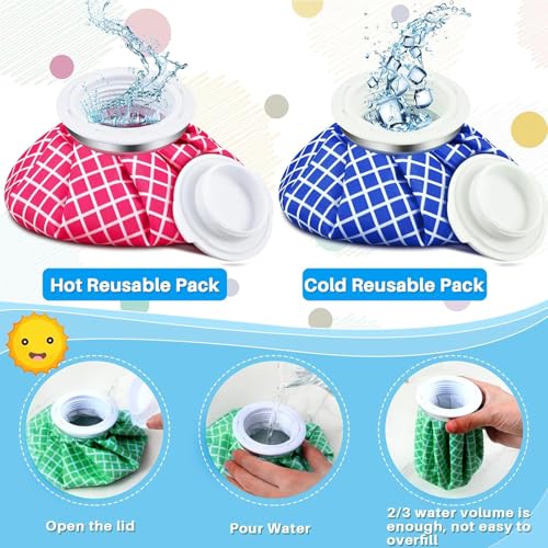 Honoson 4 Pack Reusable Ice Bag Hot Cold Bag Leakproof, Cute Style - style: Cute Style