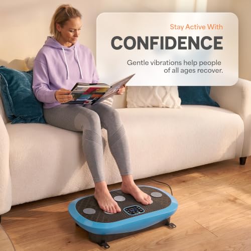 Lifepro Rumblex 4D Vibration Plate Exercise Machine with 7 Training Modes - color: Blue, size: Plus Mini