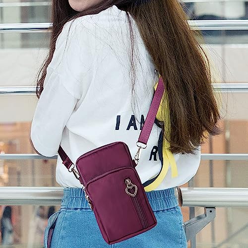 Women Cell Phone Purse Wristband Sport Armband Wallet Travel Crossbody Cell Phone Purse for Galaxy S10 Plus S9 Plus A50 A7 J7,OnePlus 6T,HTC U12 (Purple) - color: Purple