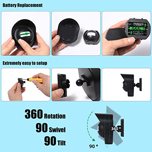 328ft Range Wireless Driveway Alarm, Outside Motion Sensor Alarm - color: Black