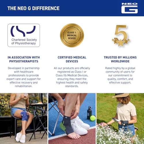 Neo-G Ankle Compression Sleeve Sports – Active – Ankle Compression Sleeve for Running - Lightweight, Elastic, Helps with Strains, Weak Ankles, Injury Recovery, Ankle Swelling Relief - XL - size: X-Large: 27 - 32 cm / 10.6 - 12.6 in