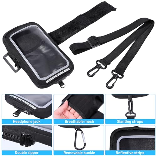 Amabro Wristband Phone Holder for Running, Forearm Armbands with Adjustable Lanyard, Non Slip Clear Crossbody Phone Pouch Purse with Card Slot for Walking Running Workout