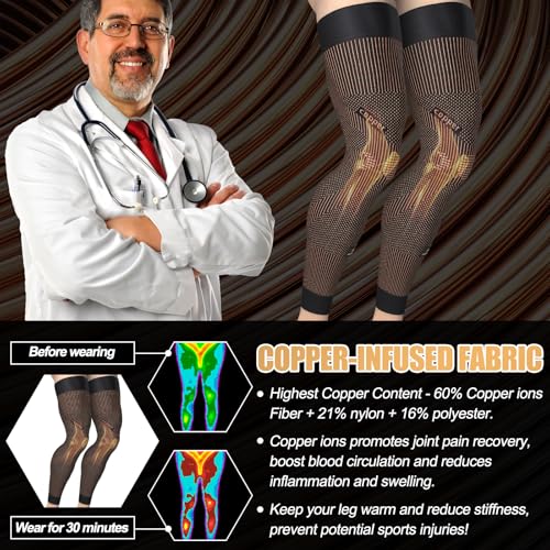 NEENCA Copper Compression Leg Sleeve, Ultra-thin with Copper Ions Infused - size: Small