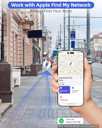 ExtreLife Keychain, Works with Apple Find My, Bottle Opener, Carabiner Car Key Chains with Gps Tracker - color: Ocean Blue