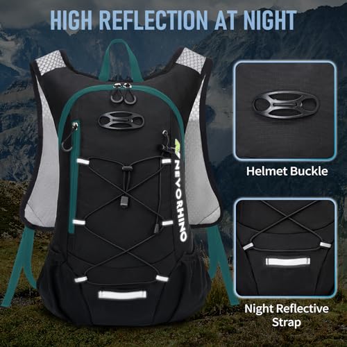 Lightweight Hydration Backpack, Running Backpack with 2L Water Bladder - color: 12L Green