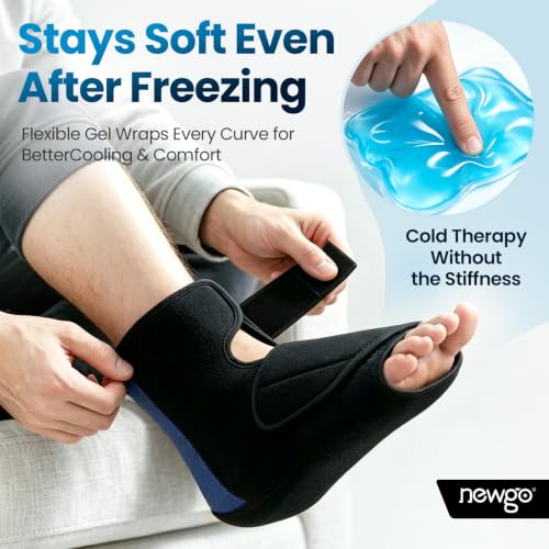 NEWGO Foot Ice Wrap, 60-Min Cold Therapy for Heel Pain & Plantar Fasciitis