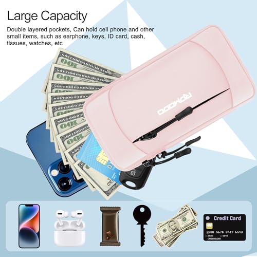 Running Armband Phone Holder, Water Resistant Arm Band 7.5" Pink - color: 02-Pink
