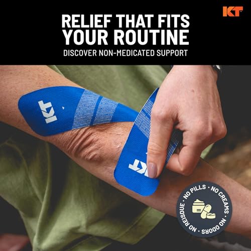 KT Tape, Pro Synthetic Kinesiology Athletic Tape, 20 Count, 10” Precut Strip - color: Jet Black