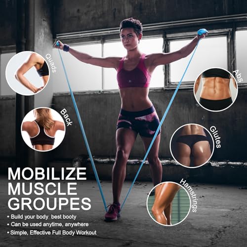 5-Piece Resistance Bands Set, 5.9 ft, Latex-Free for Exercise and Therapy - color: 5 Colour Set, size: 6.9FT