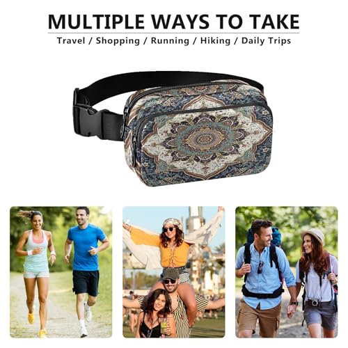 Design Texture Persian Design Belt Bag for Women Men Print Mandala Fanny Pack Small Waist Pouch Crossbody Bags for Outdoor Hiking Running Travel - color: Mandala