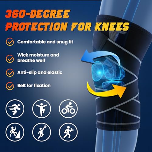 Compression Knee Brace for Women and Men with Strap Fit Mobilizer Knee Sleeve for Knee Pain Arthritis Sports Knee System Brace to Shin Protection Patellar Tendon Support Stabilizer (Small) - size: Small