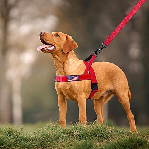 Annchwool No Pull Dog Harness with Soft Padded Handle&Front Clip(Red,S) - color: Red, size: S