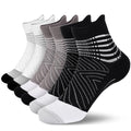 IRAMY Compression Ankle Support Socks Women - Wicking, Cushioned Athletic, Plantar Fasciitis Relief 2/3/6 Pairs - color: Black+white+grey(3 Packs), size: Large