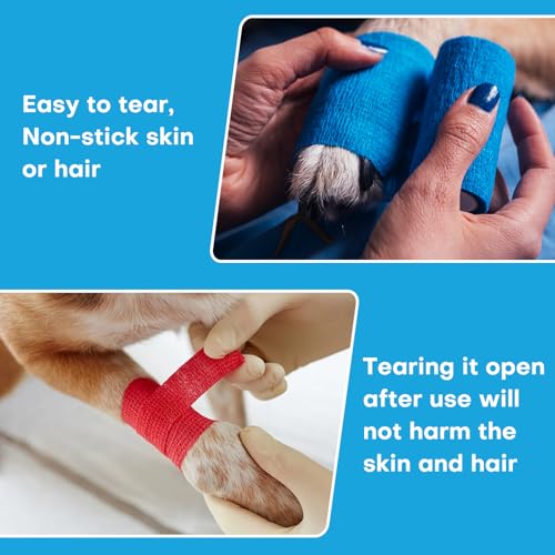 Cohesive Bandage Wrap 2 Inch x 5 Yards, 12 Pack Skin Color Self Adhesive Athletic Tape for Medical First Aid, Injury Recovery & Sports Wraps - color: Skin
