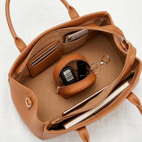 3PCS Women’s Small Coin Purse Set, Premium PU Leather Change Pouch with Durable Keychain and Smooth Metal Zipper, Mini Portable Wallet for Cash, Coins, Keys, Cards and Lipstick, Versatile Travel Bag