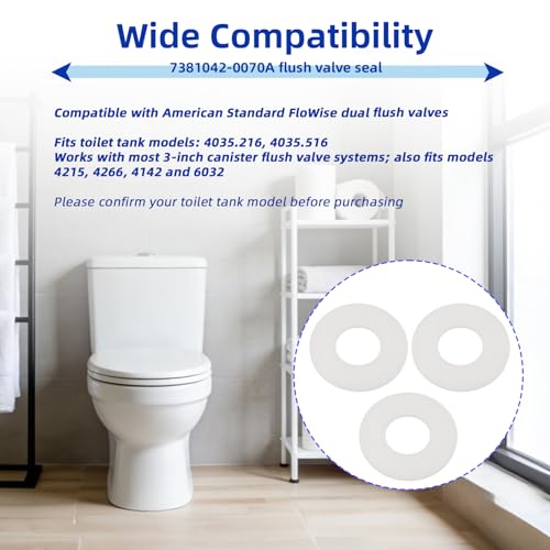 7381042-0070A Flush Valve Seal Fit American Standard Tank 4035.216 4035.516 - style: 3 Pack