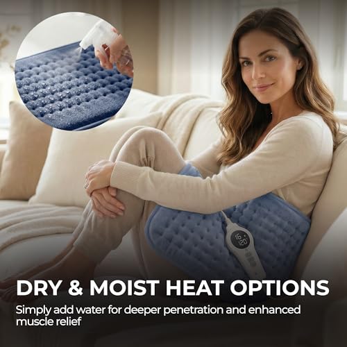 Heating Pad for Back, Shoulders and Neck, Blue, 23.6 x 11.8 in - color: Blue, size: 23.6 x 11.8 Inch