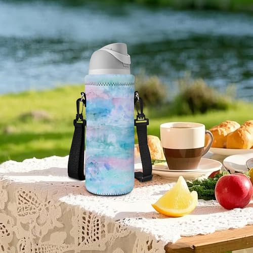 RICHEN Neoprene Water Bottle Carrier Bag with Adjustable Shoulder Strap,Insulated Water Bottle Cover for Stainless Steel/Glass/Plastic Bottles - color: BC-58, size: 750ml