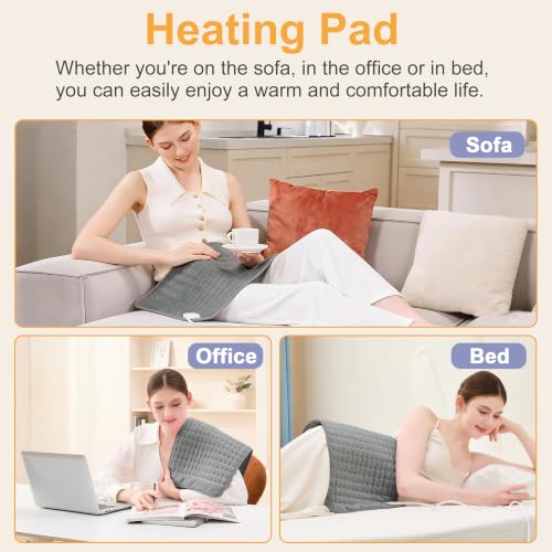 Heating Pad,Electric Heating Pads,Heating Pad for Back,DimGray,24x12 Inch - color: Darkgray, size: 24x12 Inch