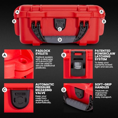 NANUK 904 Waterproof First Aid Kit 110pcs – Durable, Pre-Stocked First Aid Emergency Kit with Bandages, Tick Removal Tool, and More – Dustproof, Impact-Resistant, Floats (10.2" x 7.9" x 4.5") – Red - size: 904 First Aid Kit – 110 Pcs