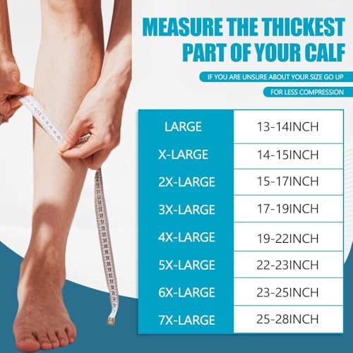 Plus Size Compression Sleeves Wide Calf for Women & Men 20-30 mmHg, 3XL - color: Beige, size: XXX-Large