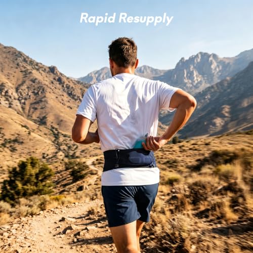 Haimont No-Bounce Running Hydration Belt for Trail & Daily Runs, Blue, L - color: Dark Blue, size: Large