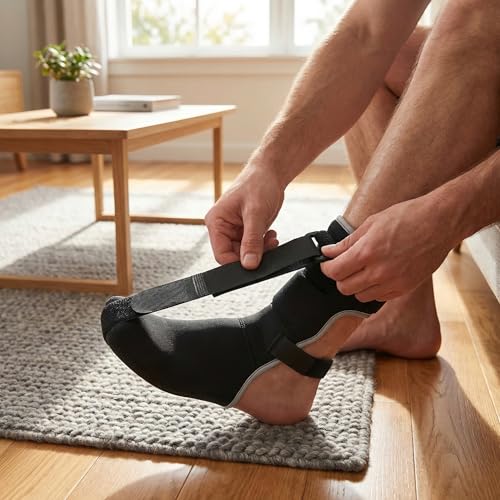 Plantar Fasciitis Night Splint for Women Men, Adjustable Day Night Foot Brace Sock for Sleeping, Achilles Tendonitis & Foot Drop Support, Soft Stretch for Plantar Fascia Heel Pain Relief