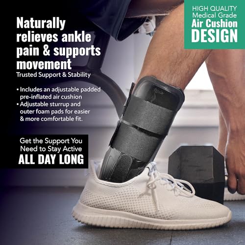 AnklePro Air Cushion Stirrup Ankle Brace, 3-Strap, Small- White - color: White, size: Small