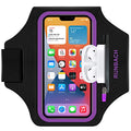 Armband for Samsung Galaxy S26/S25/S24/S23/S22/S21/S20/S10/S9/S8,Galaxy A01/A8/A10e/A20e/A41/M01/Xcover 5,Water Resistant Sport Armband with Zipper Slot for Galaxy Buds (Purple) - color: Purple