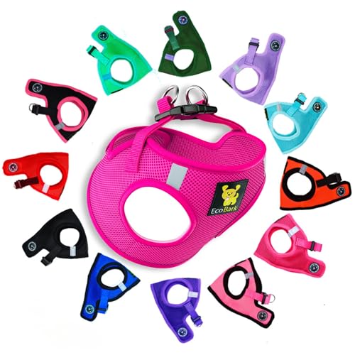EcoBark Step in Dog Harness, Pink, X-Small, Tiny Soft Mesh Toy Breed - color: Pink, size: XS- 5 to 6 lbs- Chest Up to 13 in (Pack of 1)