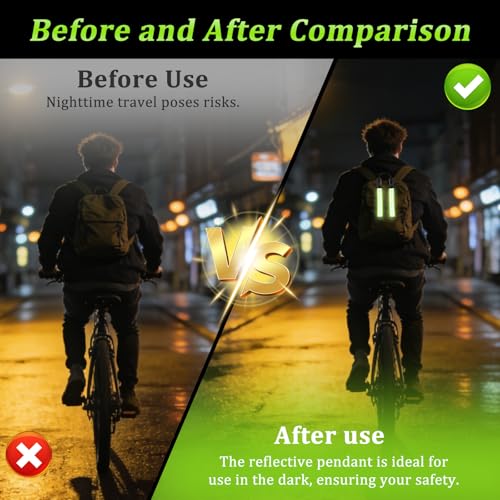 12 Pack Safety Night Reflector Pendants, Clip On Reflective Keychain and Backpack Reflector for Night Walking, Running, Cycling and Outdoor Low Light Activities