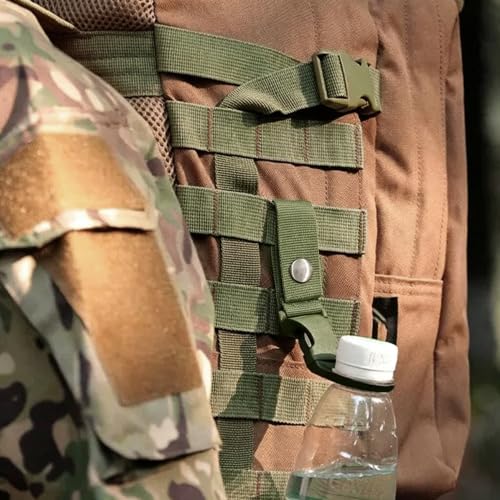 pson 4Pcs 1.37 Inch Portable Water Bottle Clip Holder, Hanging Bottle Buckle Keychain Ring for Outdoor Camping Hiking Travel(Army green) - color: Army green