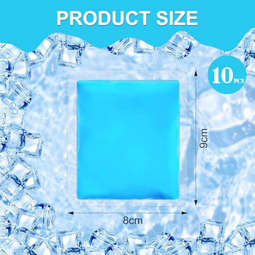 Reusable Ice Packs for Injuries, 10 Pack Round Ice Packs for Face - size: 3.15x 3.55 Inch